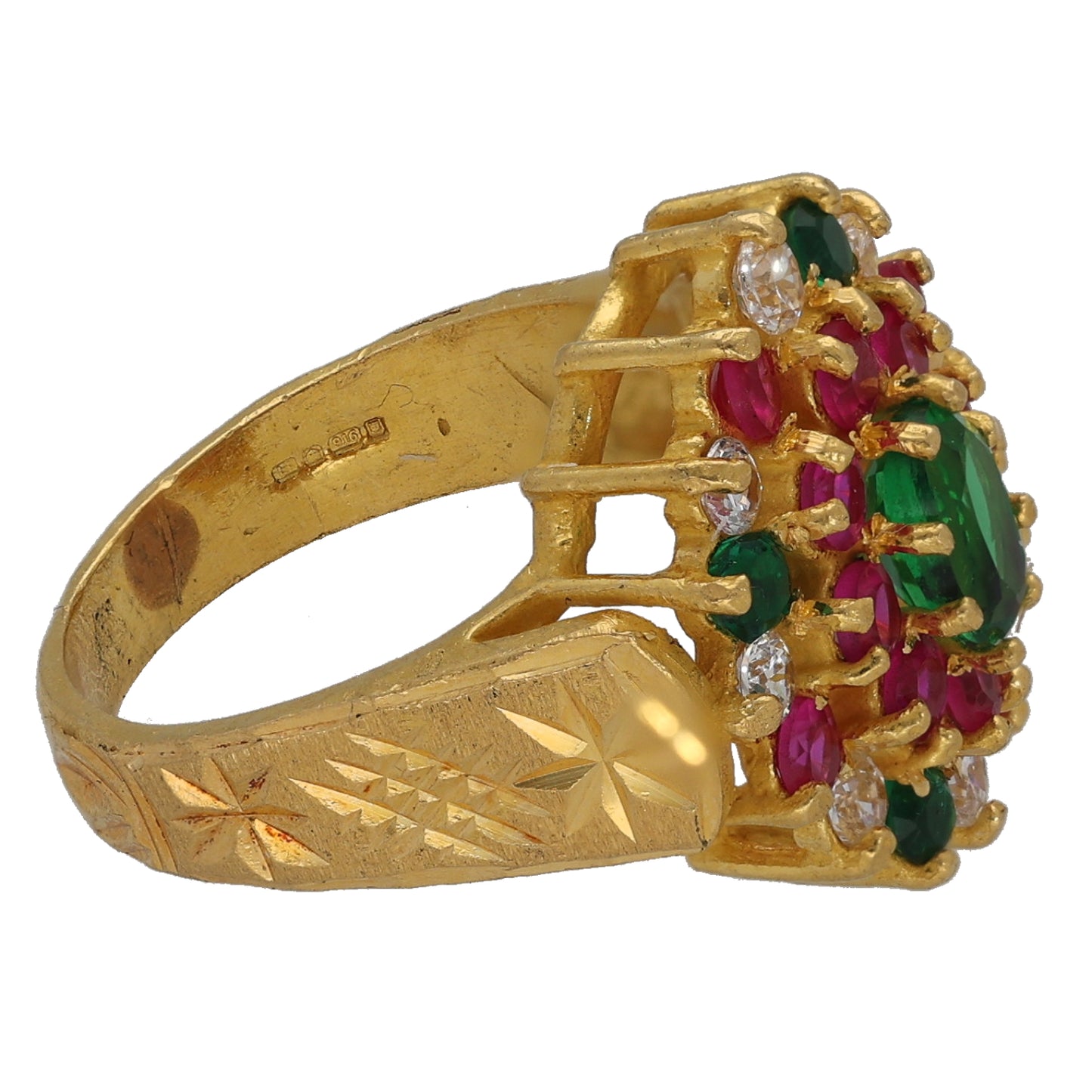 22ct Gold Imitation Dress/Cocktail Ring Size L