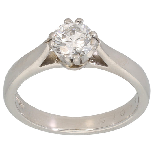 Platinum 0.66ct Diamond Solitaire Ring Size K
