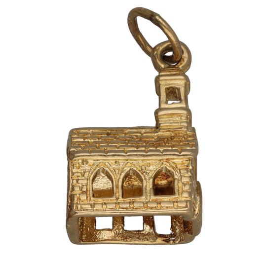 9ct Gold Church Pendant