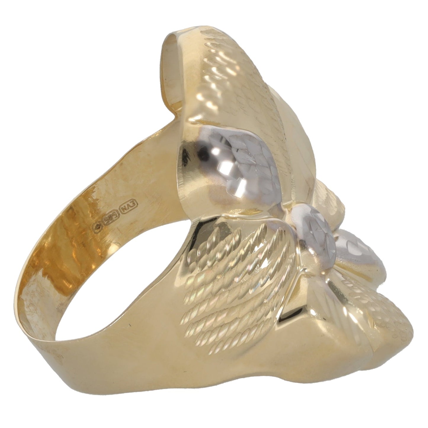 New 14ct Bi-Colour Gold Floral Ring