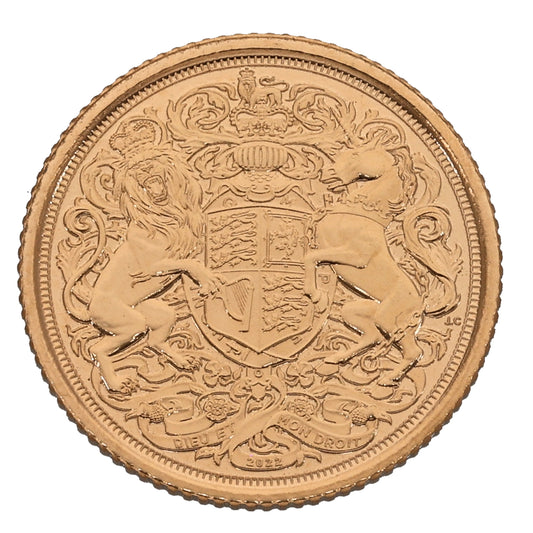 22ct Gold King Charles III Half Sovereign Coin 2022