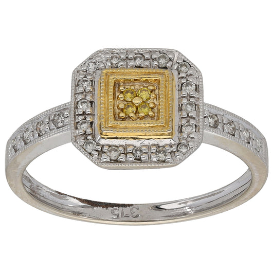 9ct White Gold 0.28ct Diamond Dress/Cocktail Ring Size O