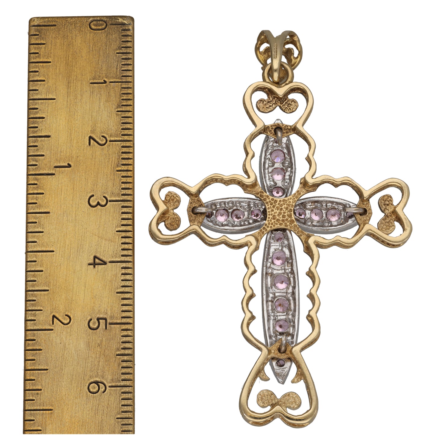 9ct Gold Cubic Zirconia Cross Pendant