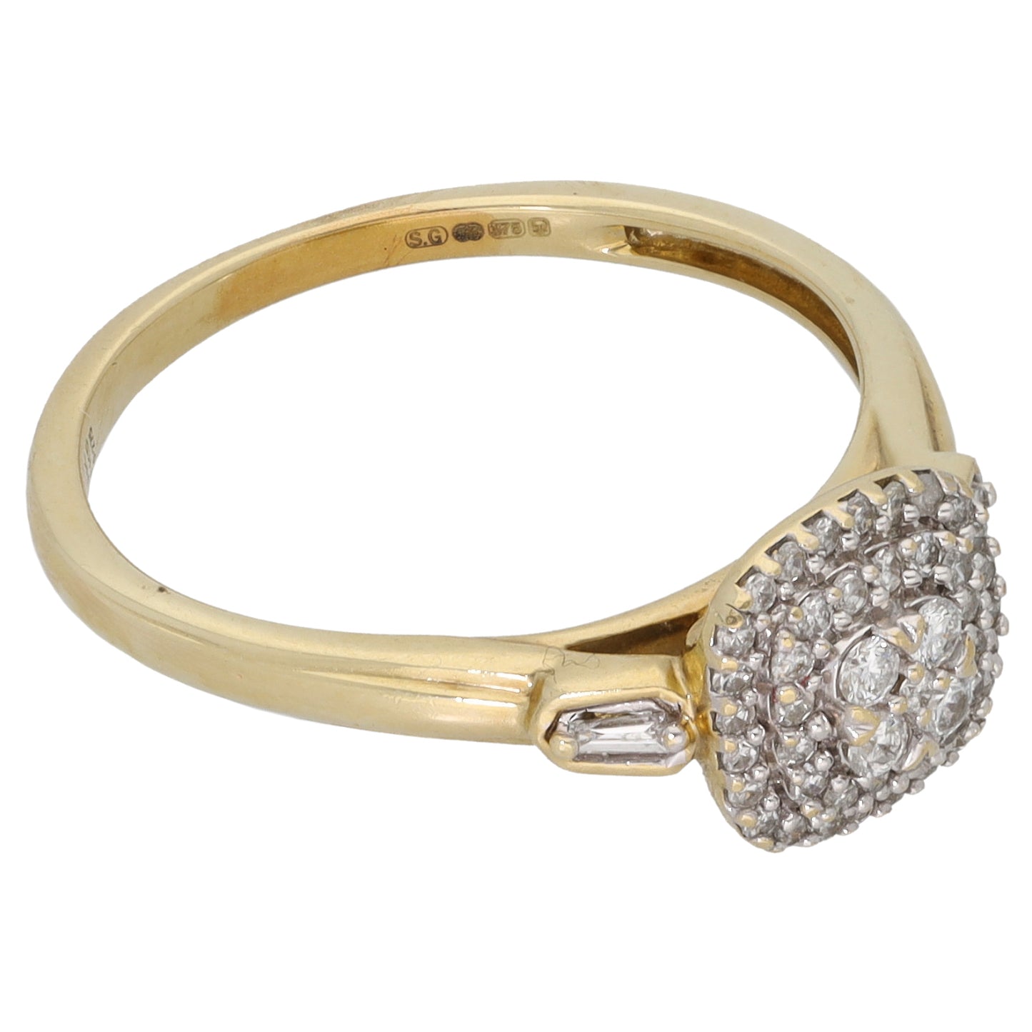 9ct Bicolour Gold 0.275ct Diamond Dress/Cocktail Ring Size P
