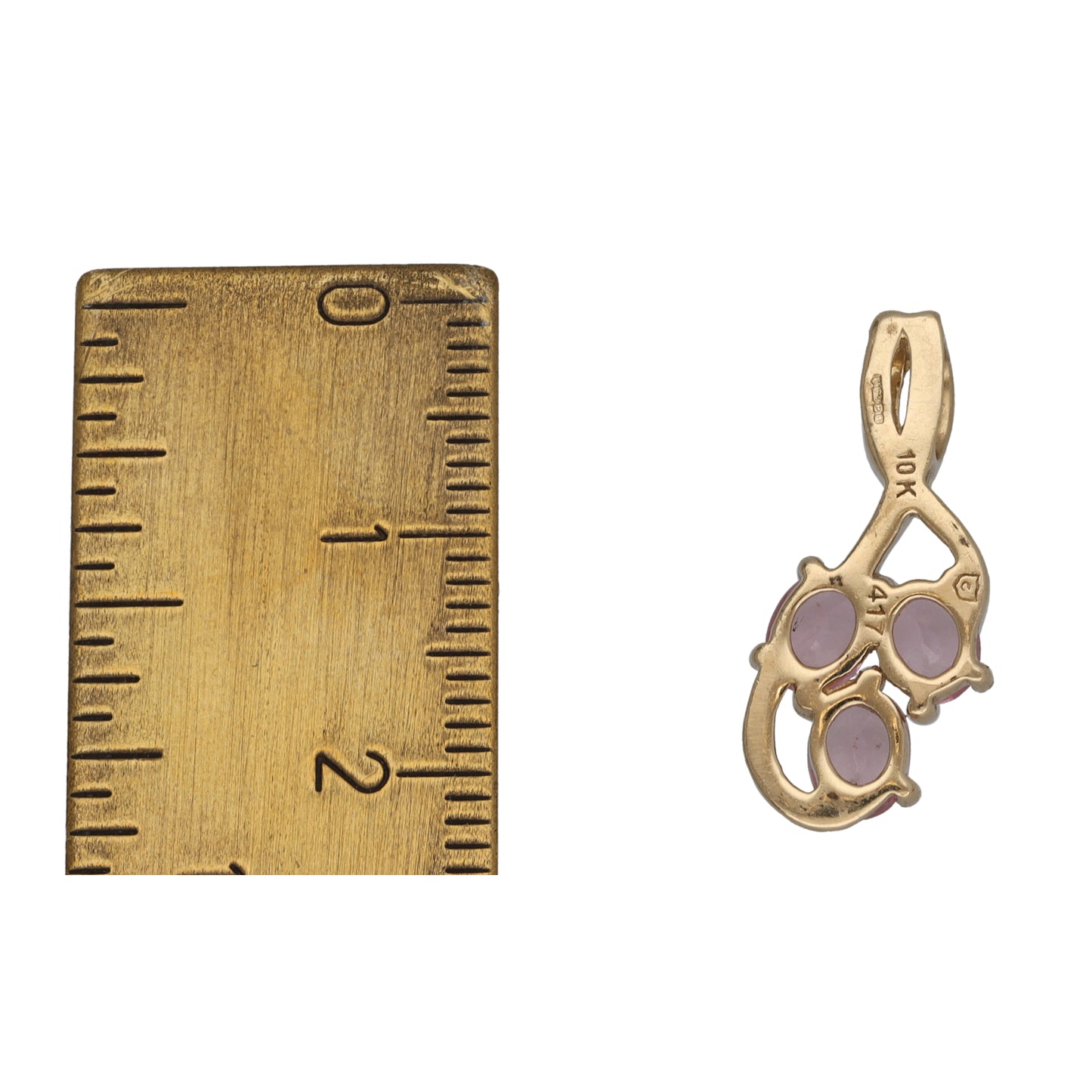 9ct Gold Pink Sapphire Dress/Cocktail Pendant