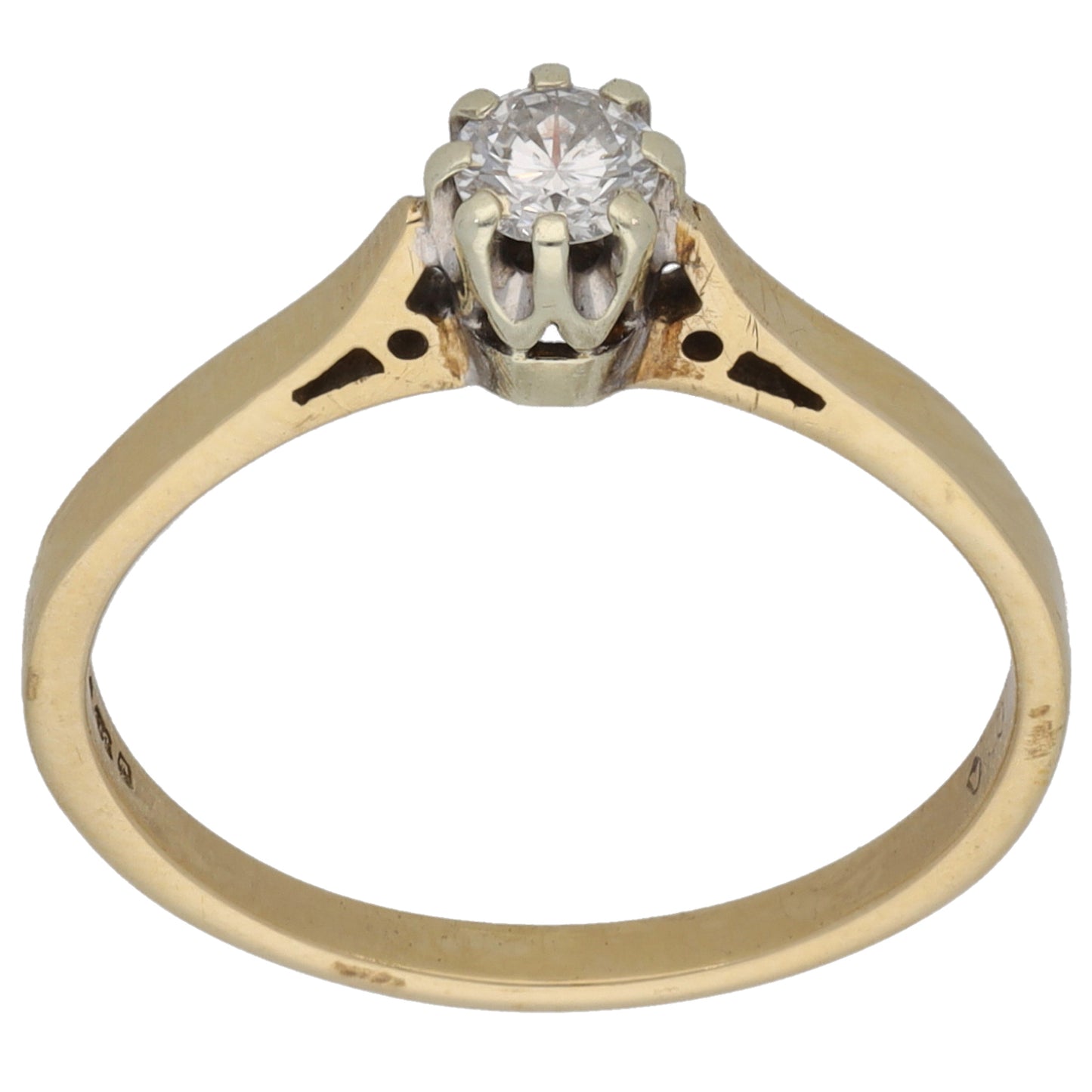 9ct Gold 0.20ct Diamond Solitaire Ring Size N