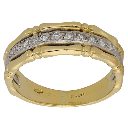 18ct Gold 0.11ct Diamond Half Eternity Ring Size L