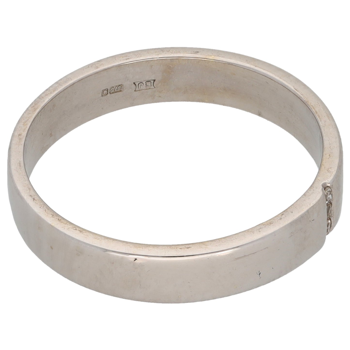 9ct White Gold 0.015ct Diamond Wedding Ring Size N