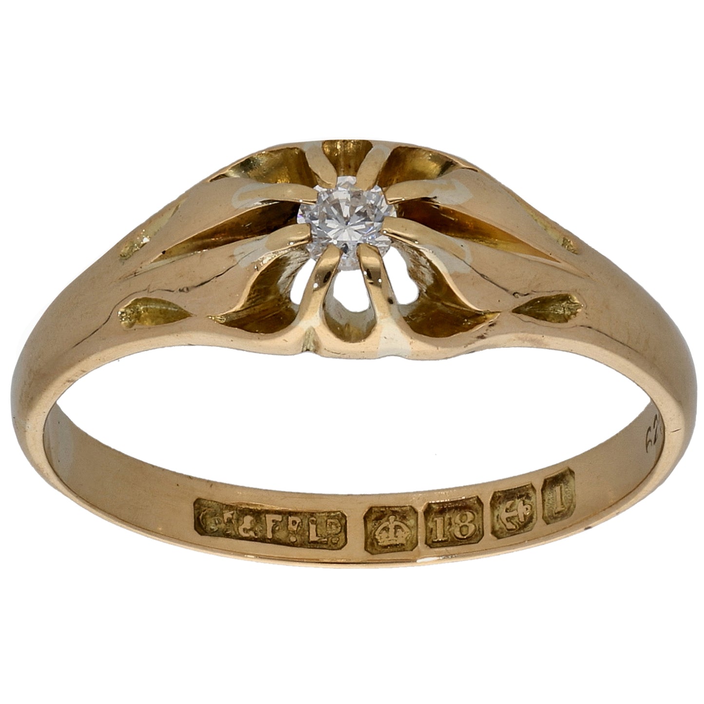 18ct Gold Cubic Zirconia Single Stone Ring Size Q