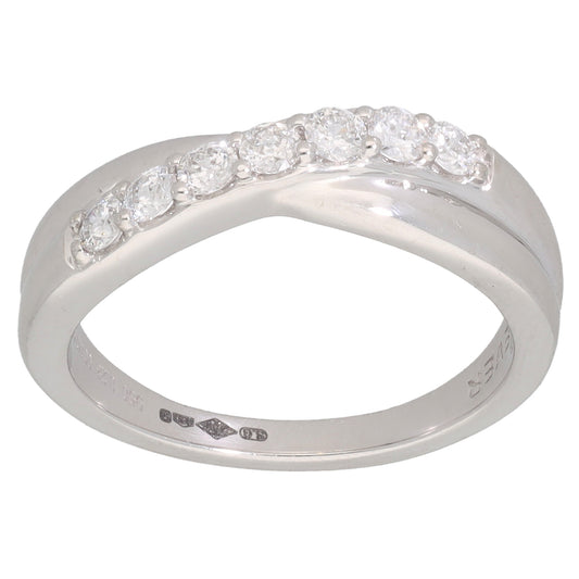 Platinum 0.28ct Diamond Half Eternity Ring Size K