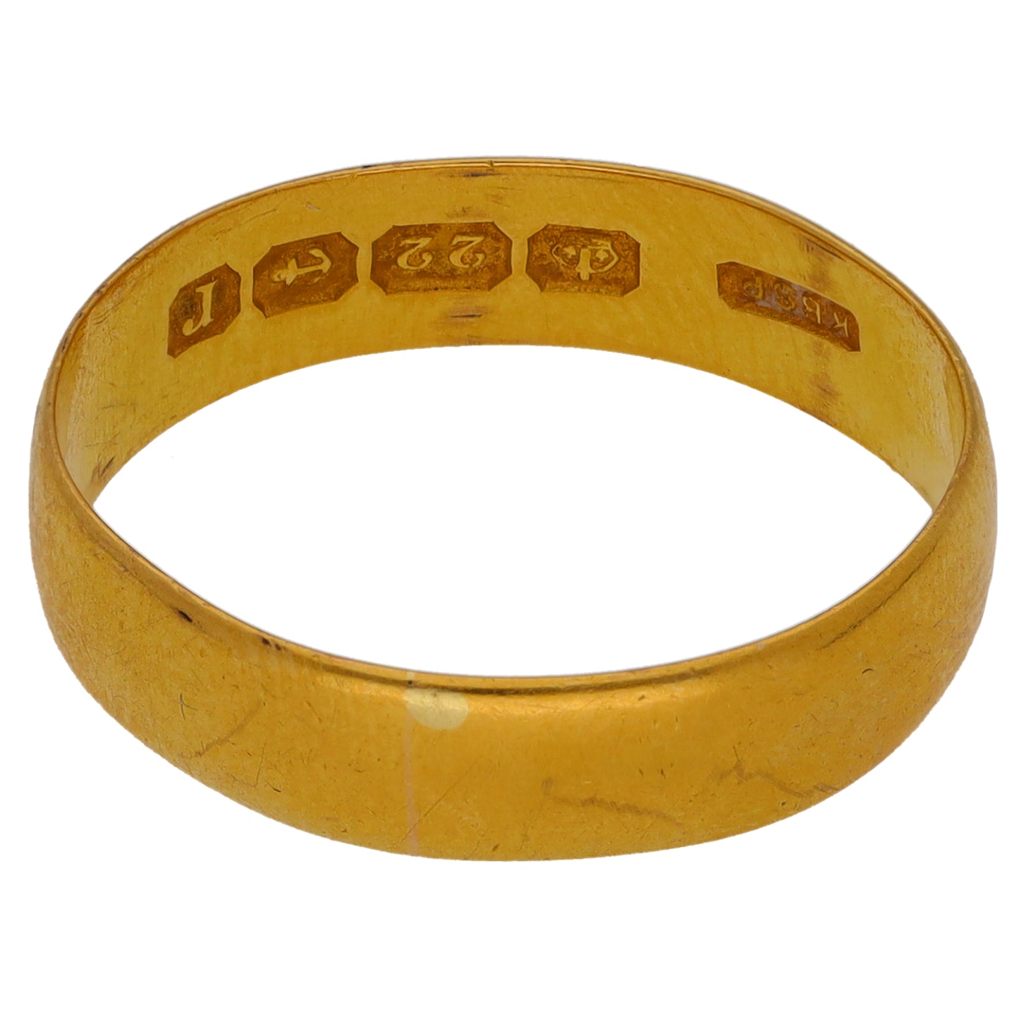 22ct Gold Plain Wedding Ring Size P