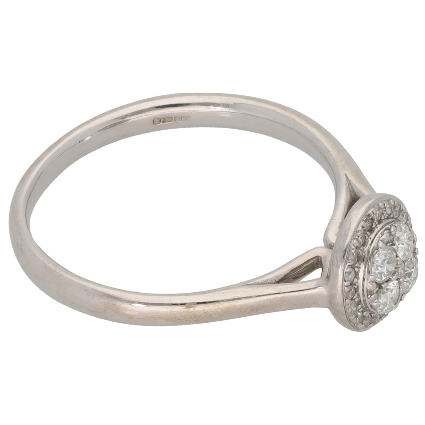 9ct White Gold 0.20ct Diamond Cluster Ring Size M