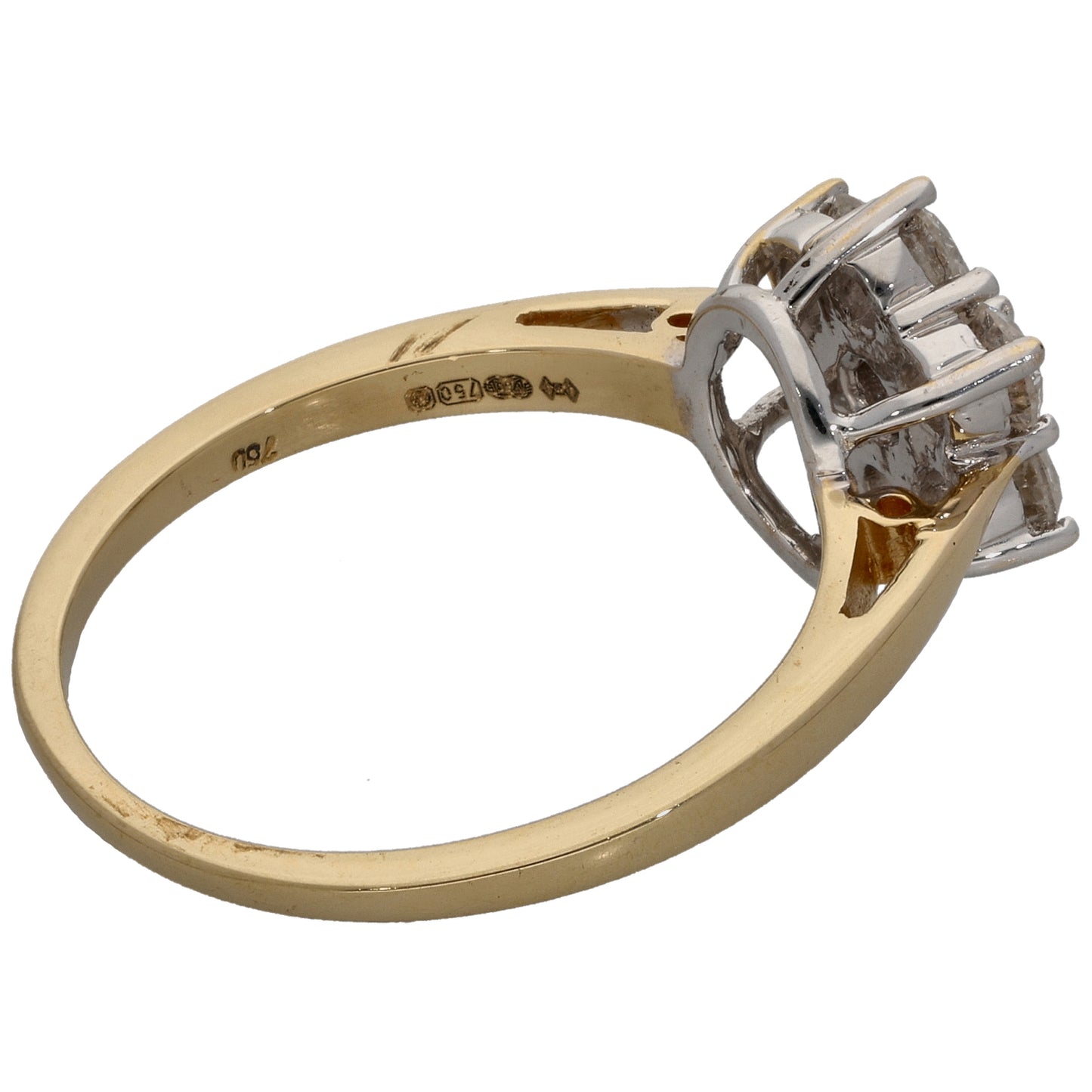 18ct Gold 1.00ct Diamond Cluster Ring Size Q