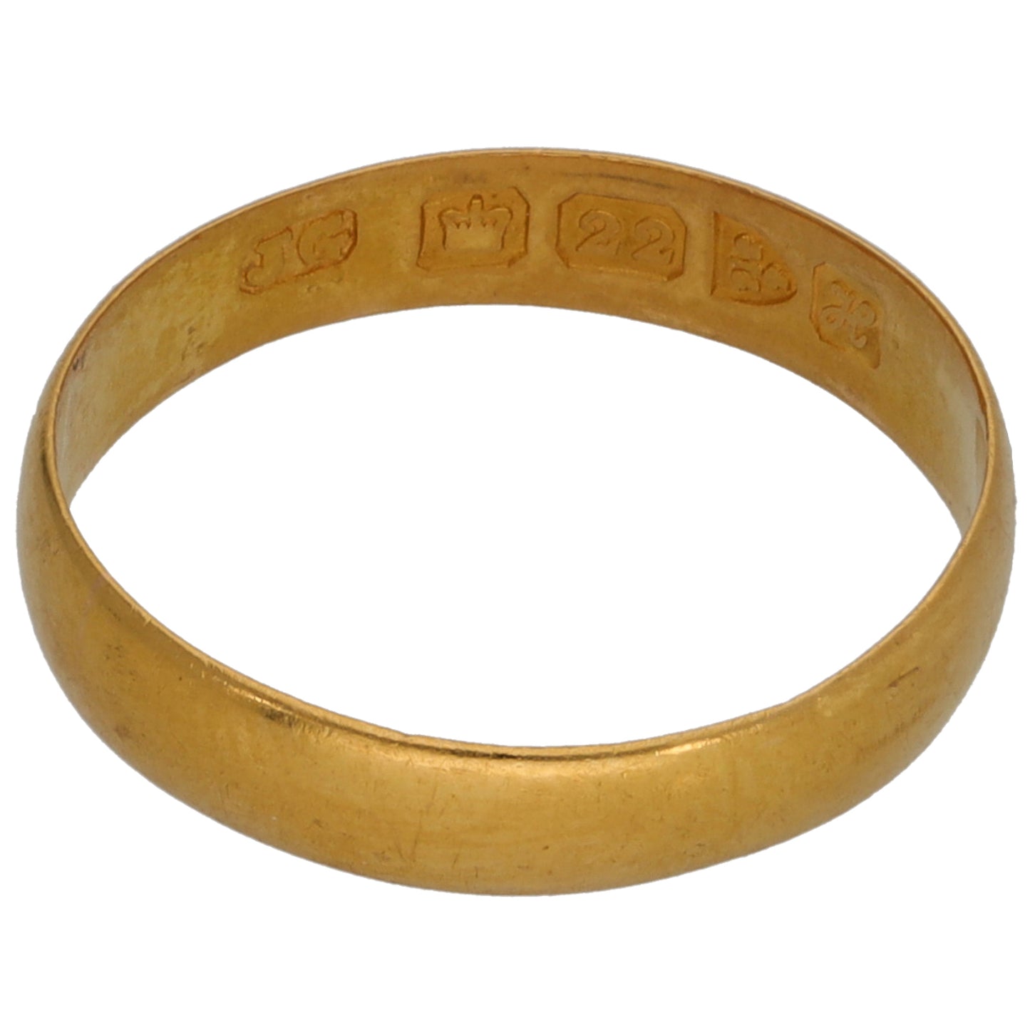 22ct Gold Plain Wedding Ring Size N