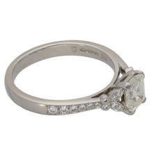 Load image into Gallery viewer, Platinum 0.91ct Diamond Solitaire Ring With Accent Stones Size K

