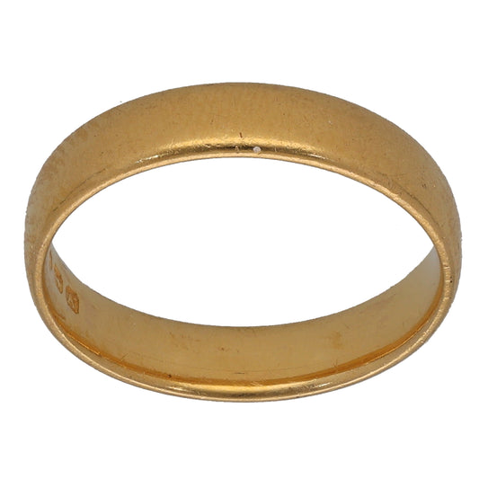 22ct Gold Plain Wedding Ring Size M