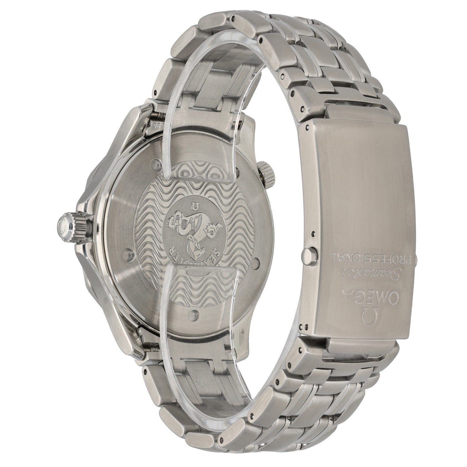 Omega Seamaster 2541.80.00, stainless steel bracelet and case, wioth the rear of watch being shown