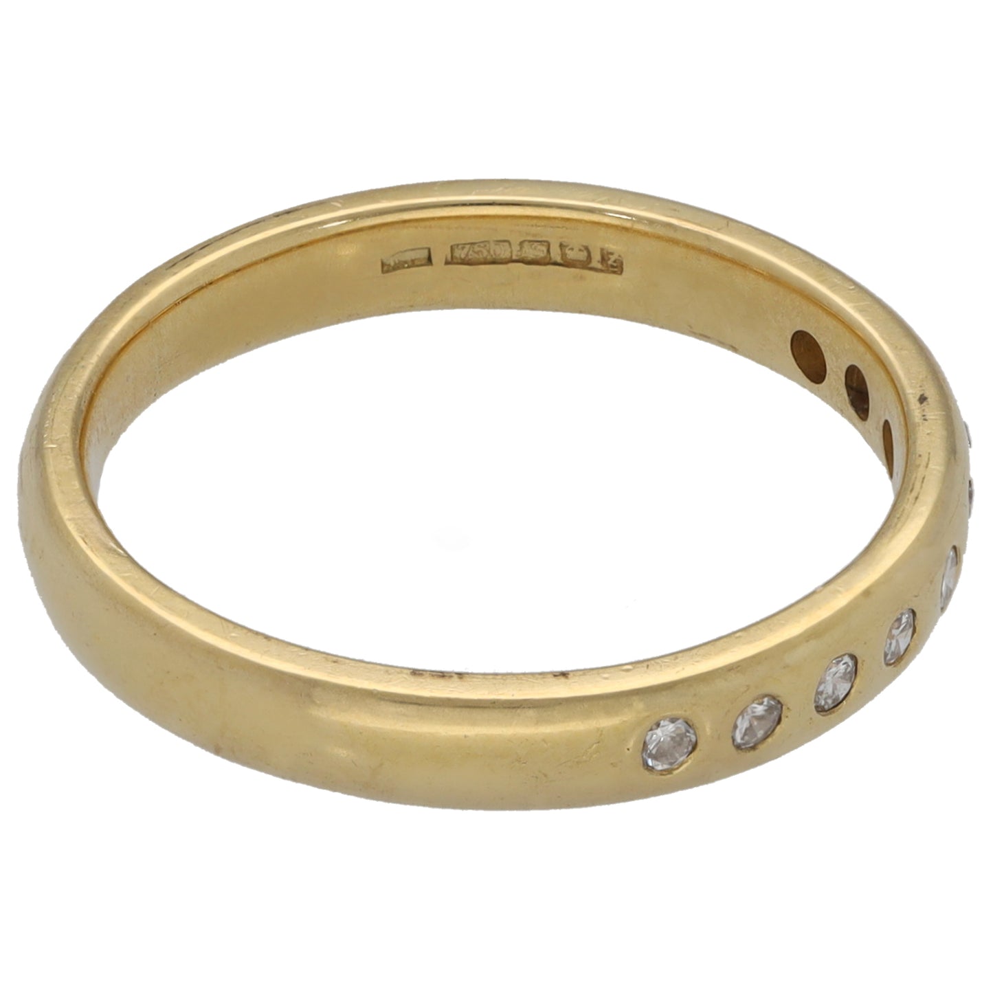 18ct Gold 0.09ct Diamond Half Eternity Ring Size N