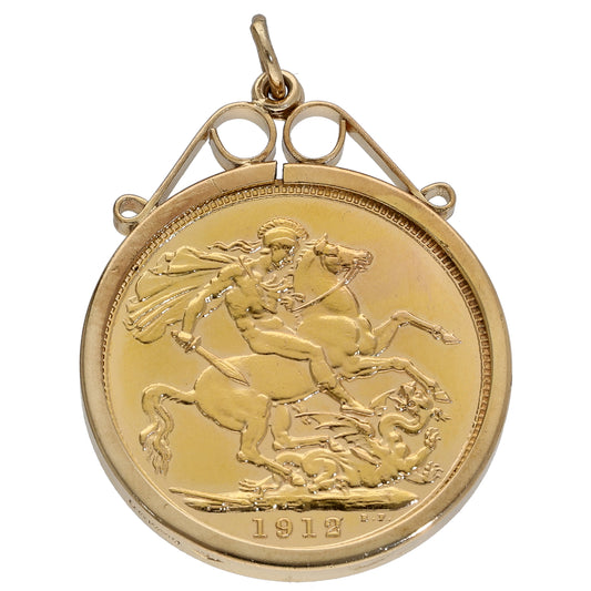 9ct Gold Full Sovereign Coin Pendant