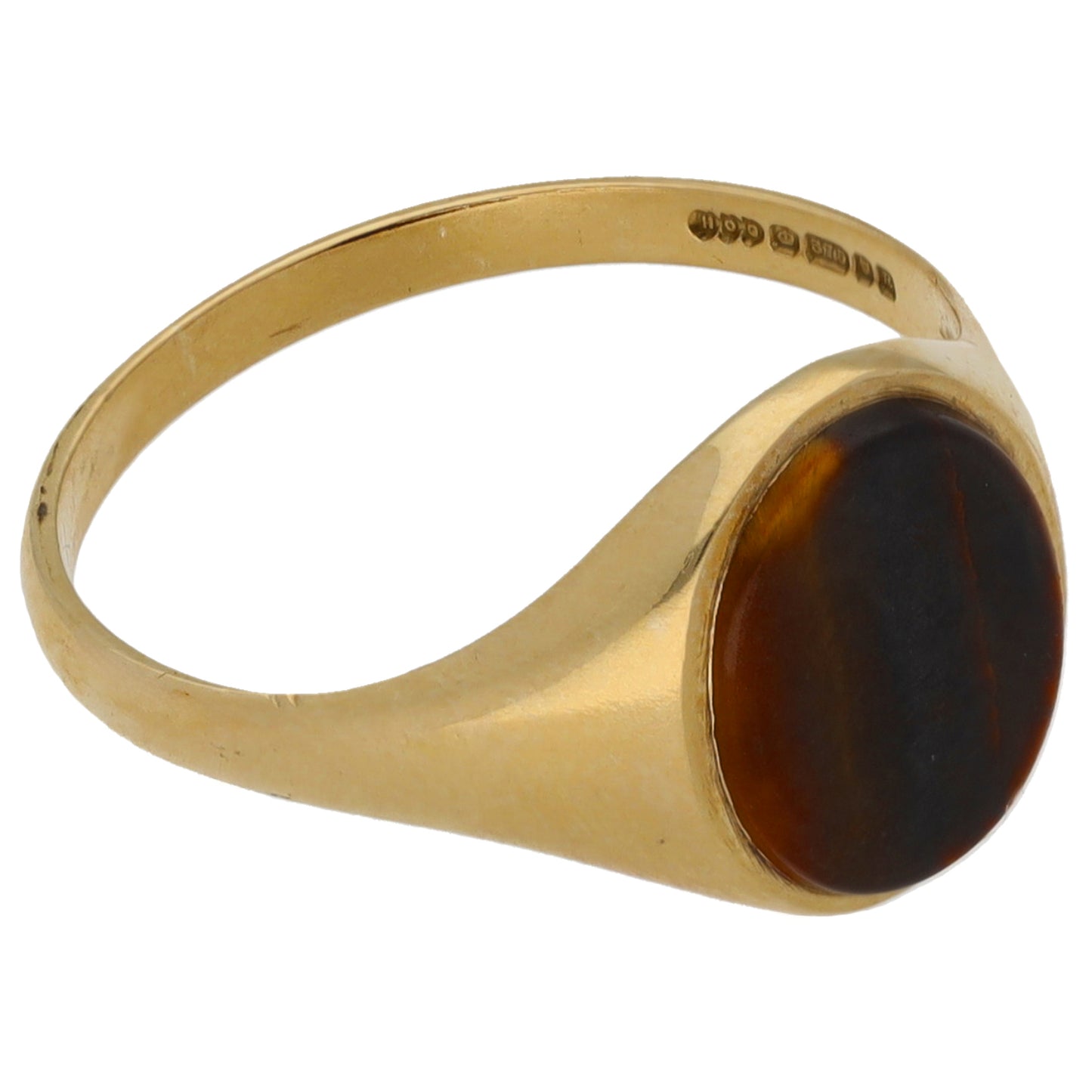 9ct Gold Tiger's Eye Signet Ring Size T