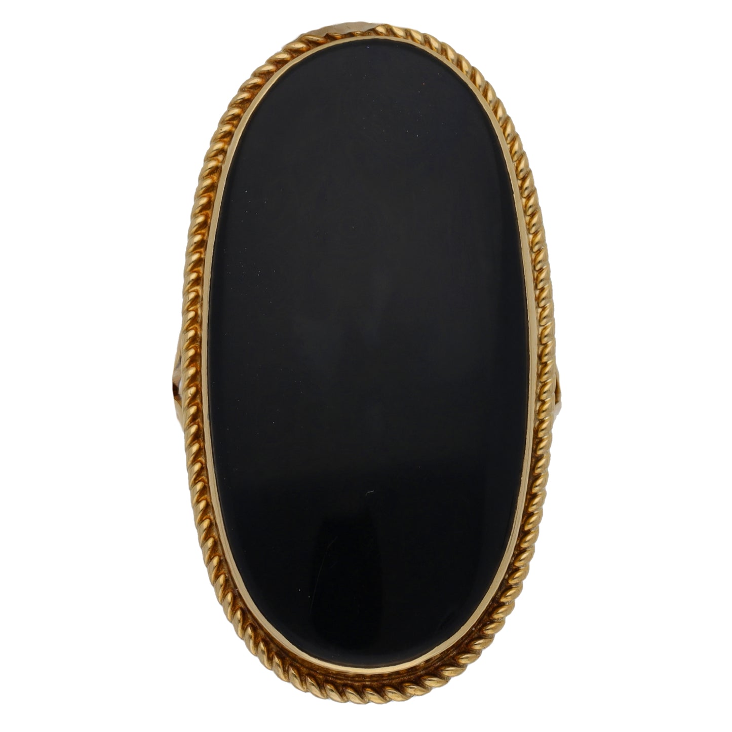 9ct Gold Onyx Single Stone Ring Size N