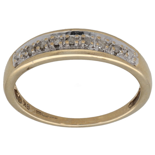 9ct Gold 0.07ct Diamond Half Eternity Ring Size L