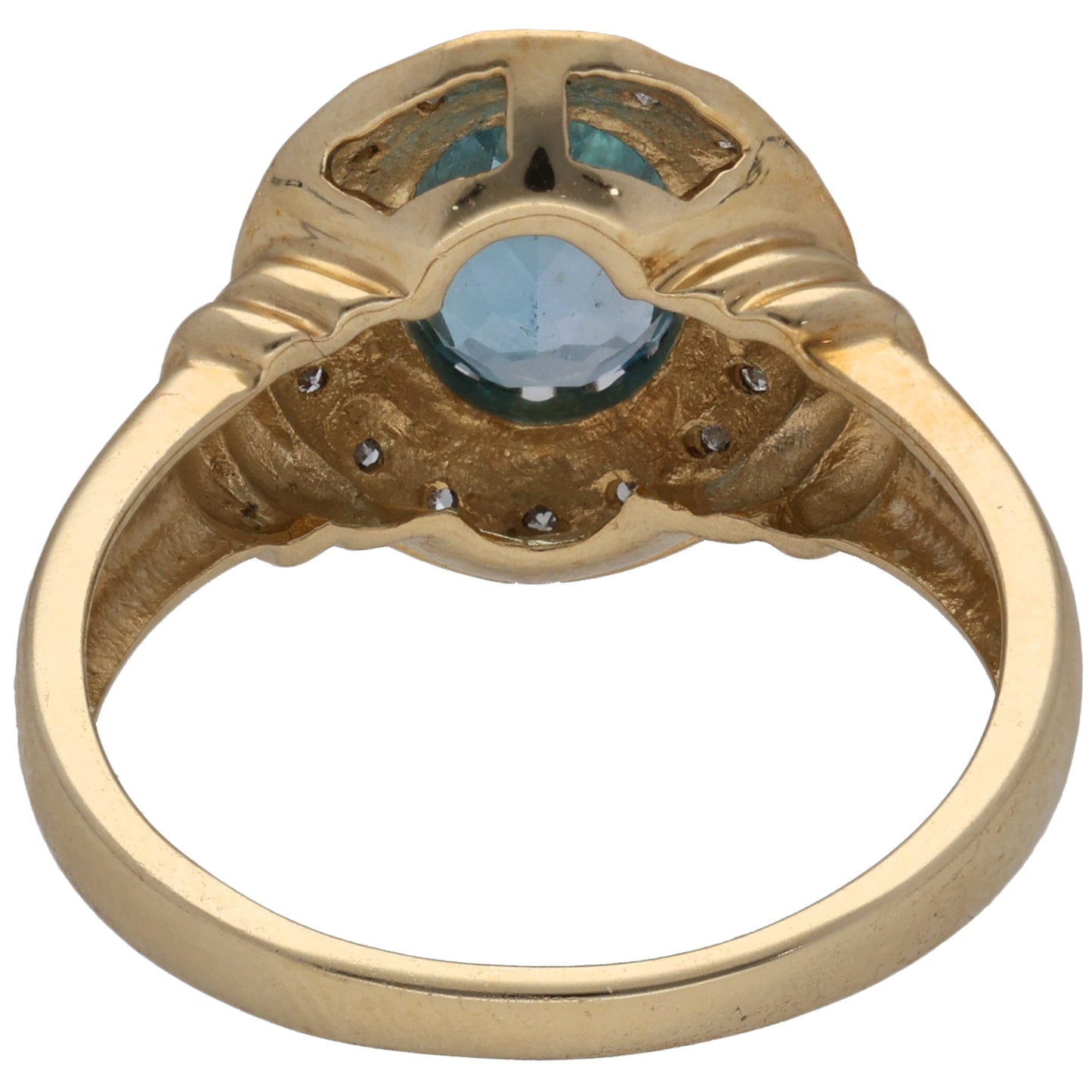 9ct Gold opaz & 0.08ct Diamond Dress/Cocktail Ring Size N