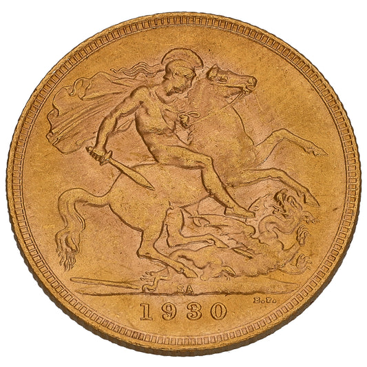 22ct Gold King George V Full Sovereign Coin 1930