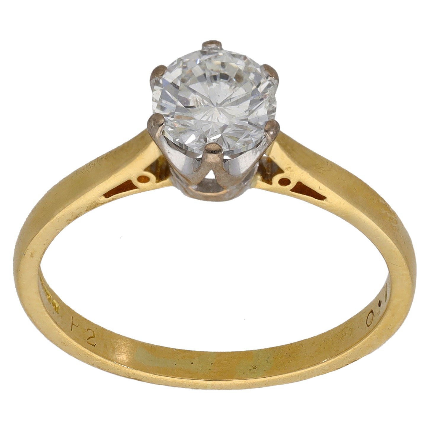 18ct Gold 1.00ct Diamond Solitaire Ring Size P