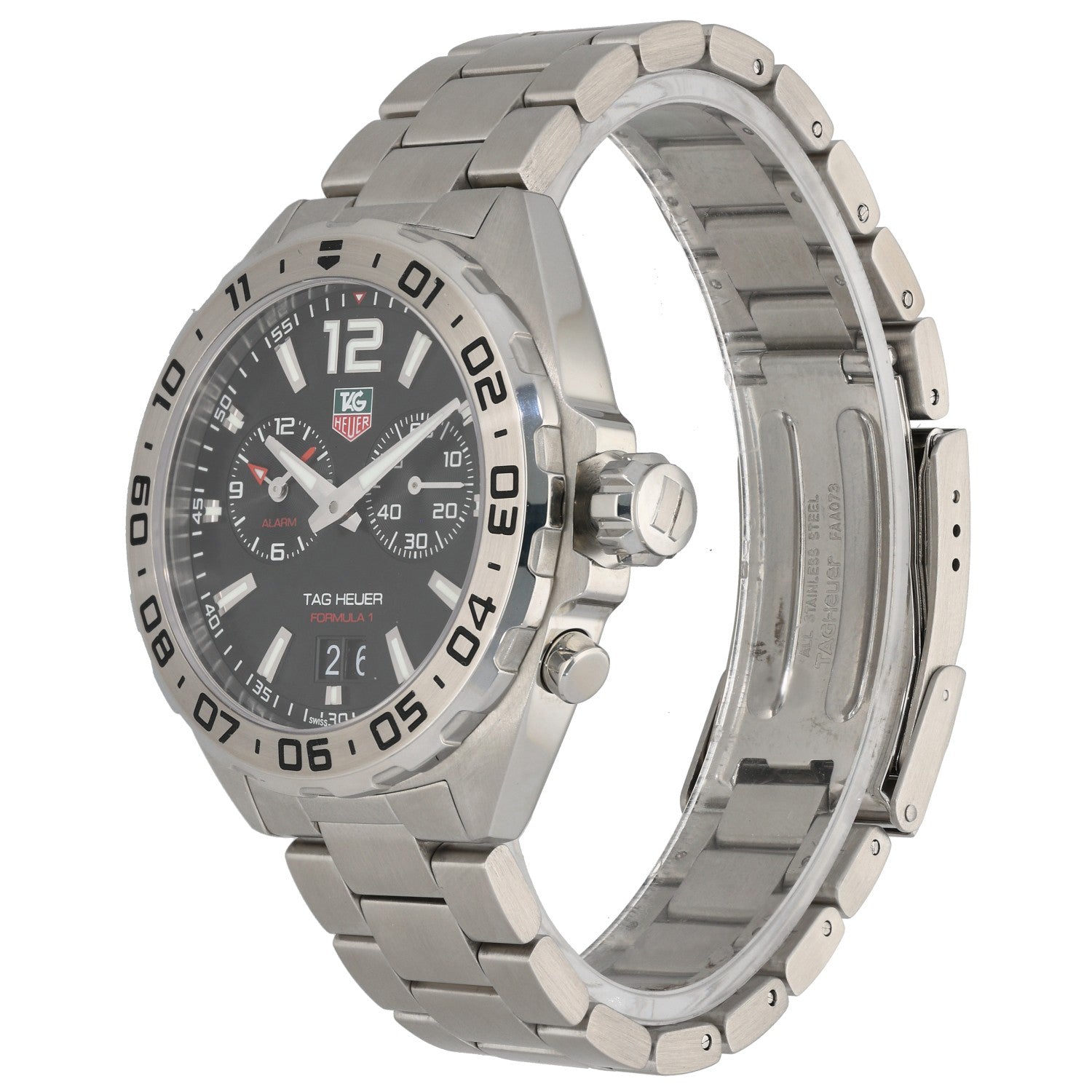 Tag Heuer Formula 1 WAZ111A, black dial with sub dials, stainless steel watch, with tachymetre