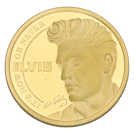 9ct Gold Elvis It's Now Or Never Two Crowns Coin 2021