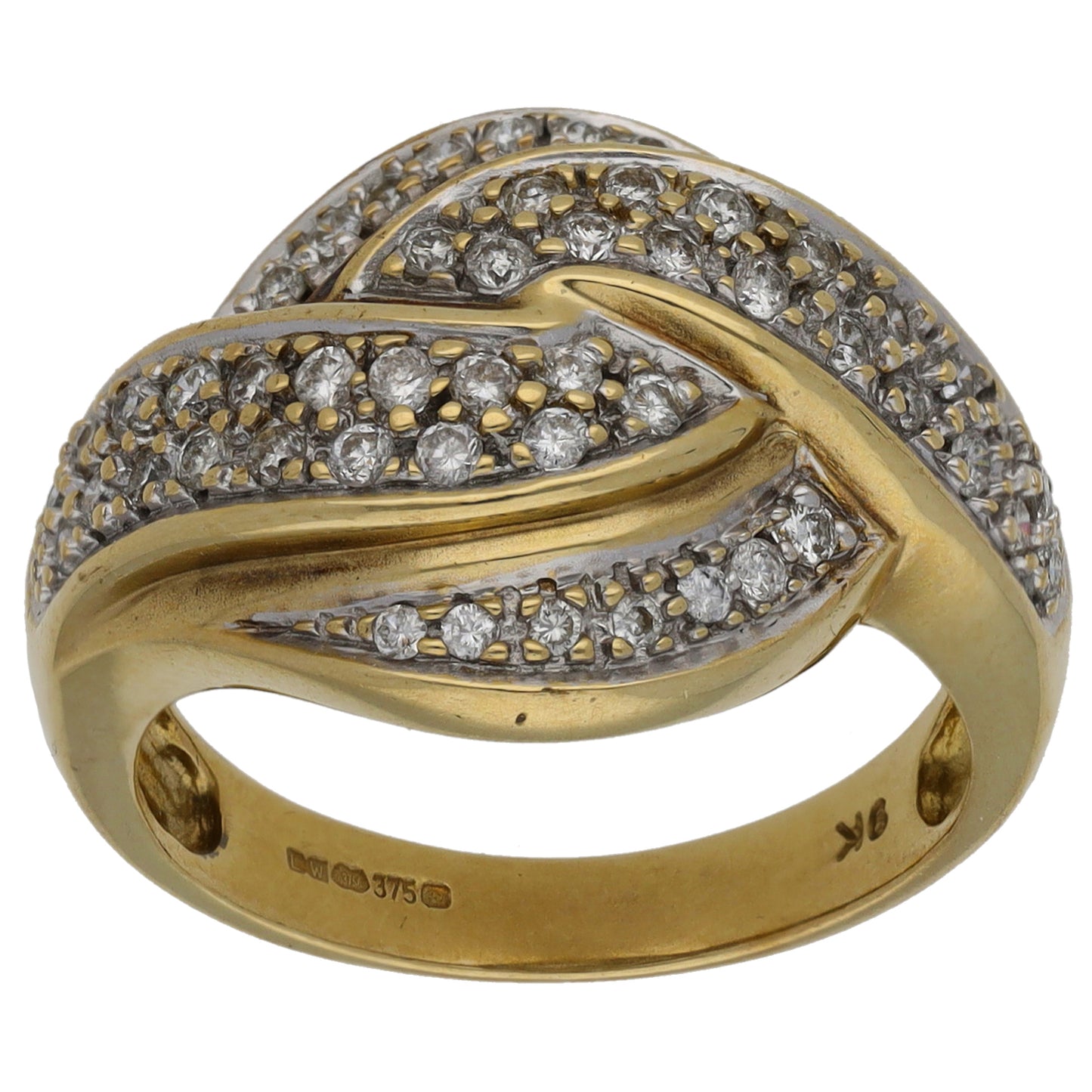 9ct Gold 0.84ct Diamond Alternative Ring Size N
