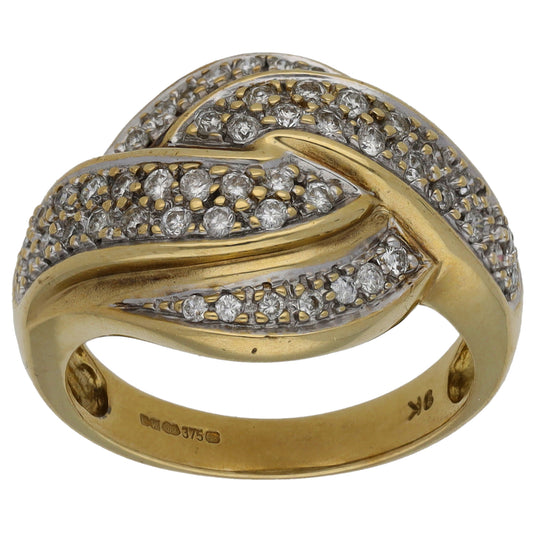 9ct Gold 0.84ct Diamond Alternative Ring Size N