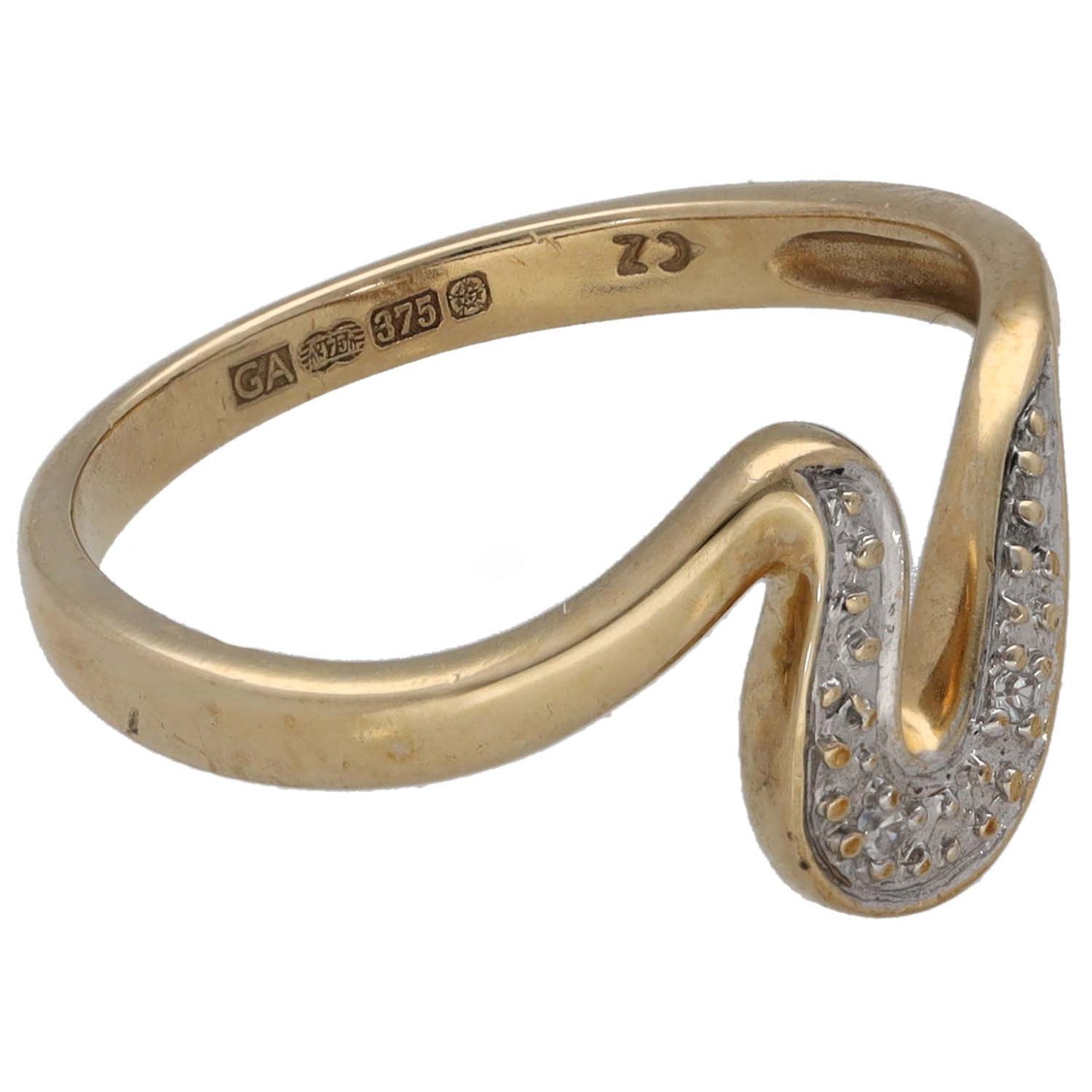 9ct Gold Cubic Zirconia Dress/Cocktail Ring Size M