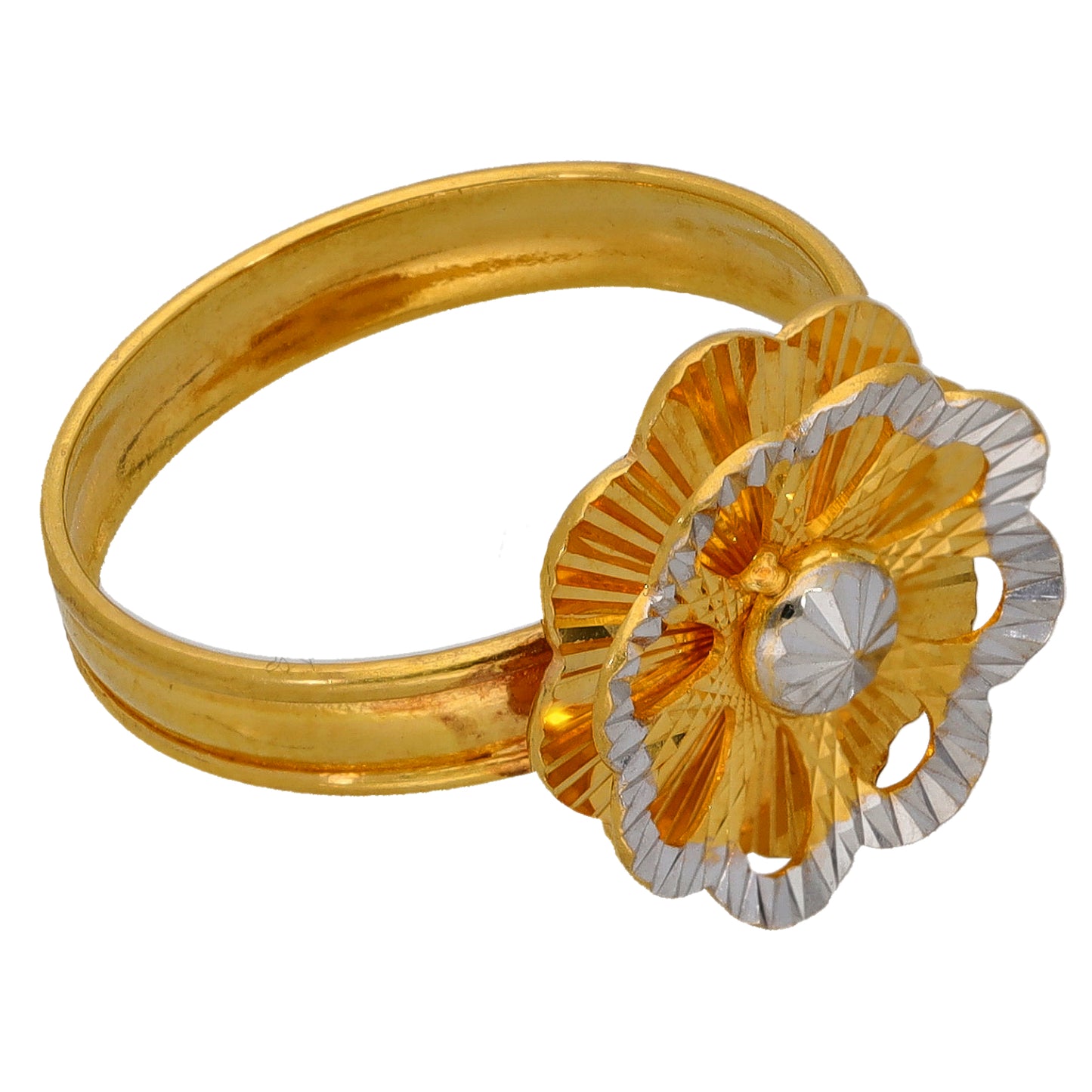 22ct Bicolour Gold Flower Ring Size L