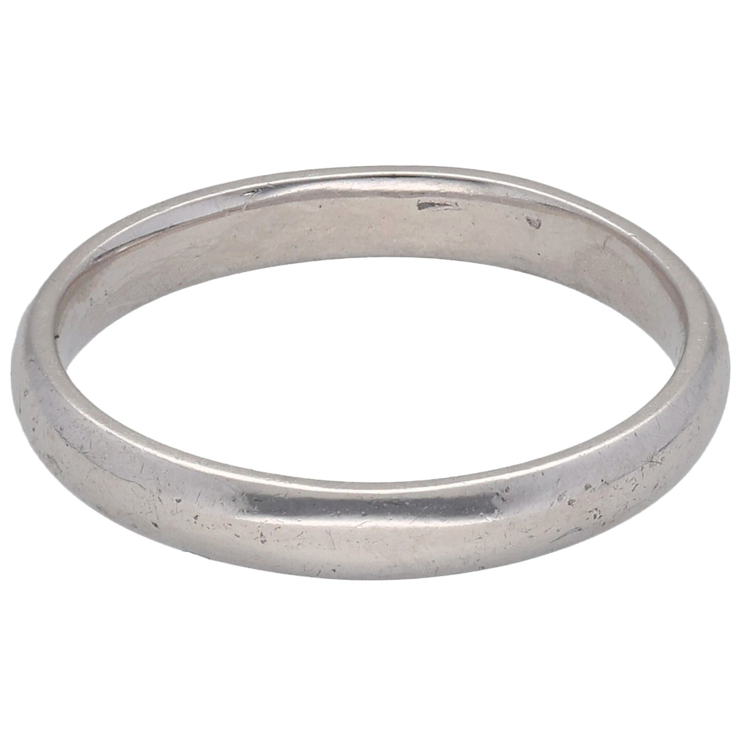 18ct White Gold Plain Wedding Ring Size P