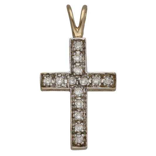 9ct Gold 0.25ct Diamond Cross Pendant