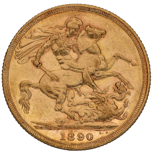 22ct Gold Queen Victoria Full Sovereign Coin 1890