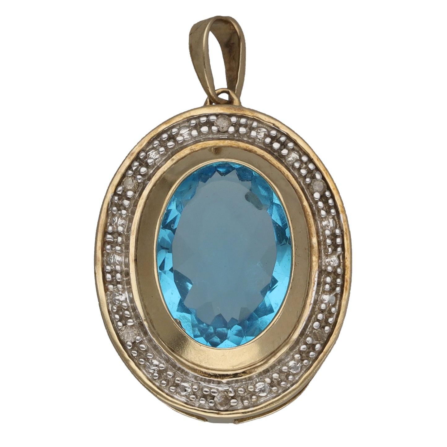 9ct Gold 0.03ct Diamond & Imitation Gem Dress/Cocktail Pendant