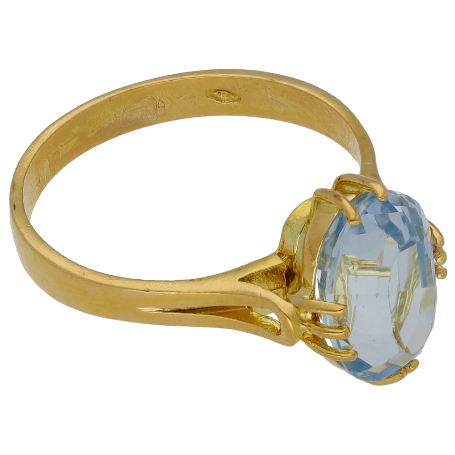 18ct Gold Imitation Gem Single Stone Ring Size S