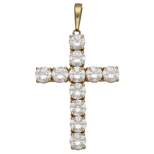 14ct Gold Cubic Zirconia Cross Pendant