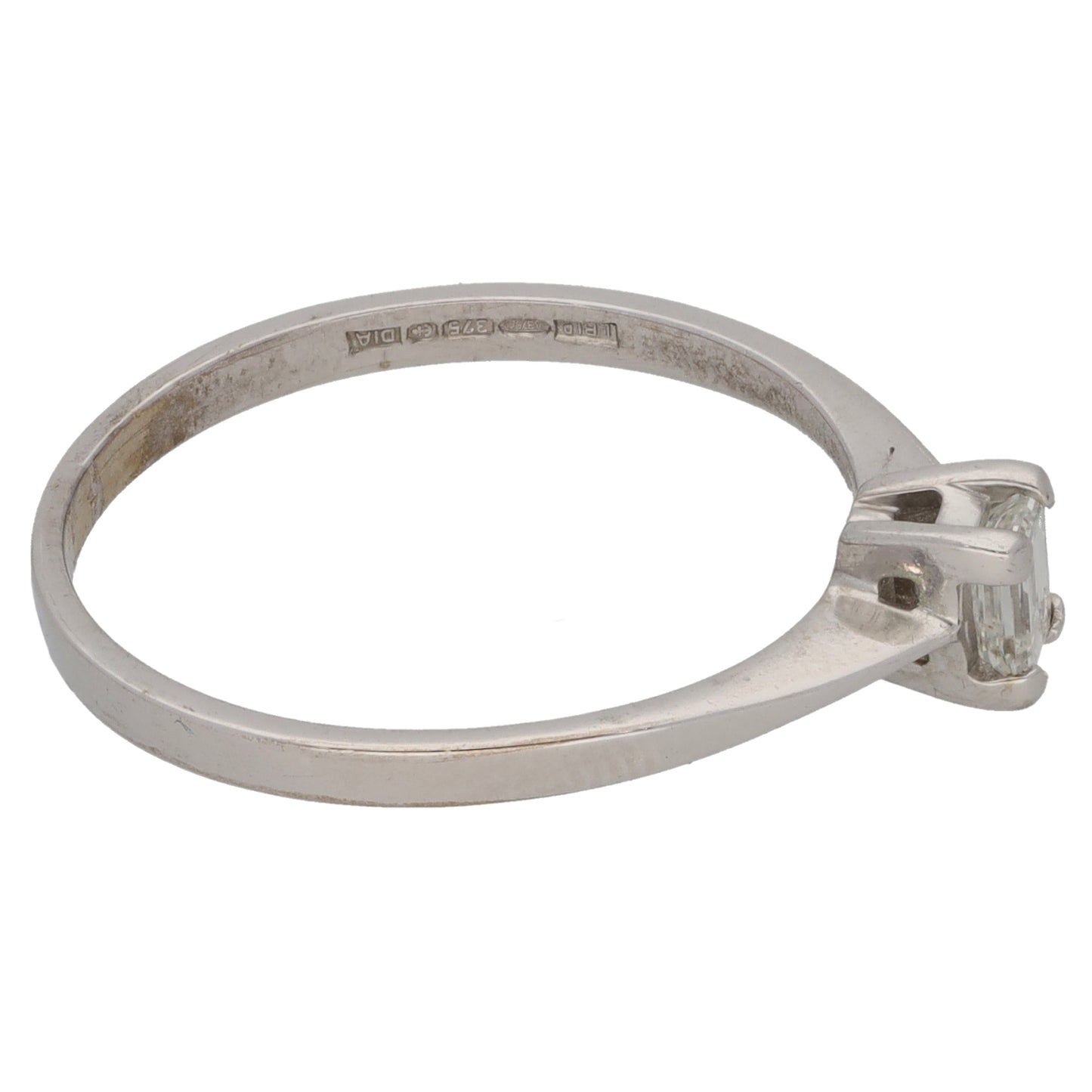 9ct White Gold 0.23ct Diamond Solitaire Ring Size P