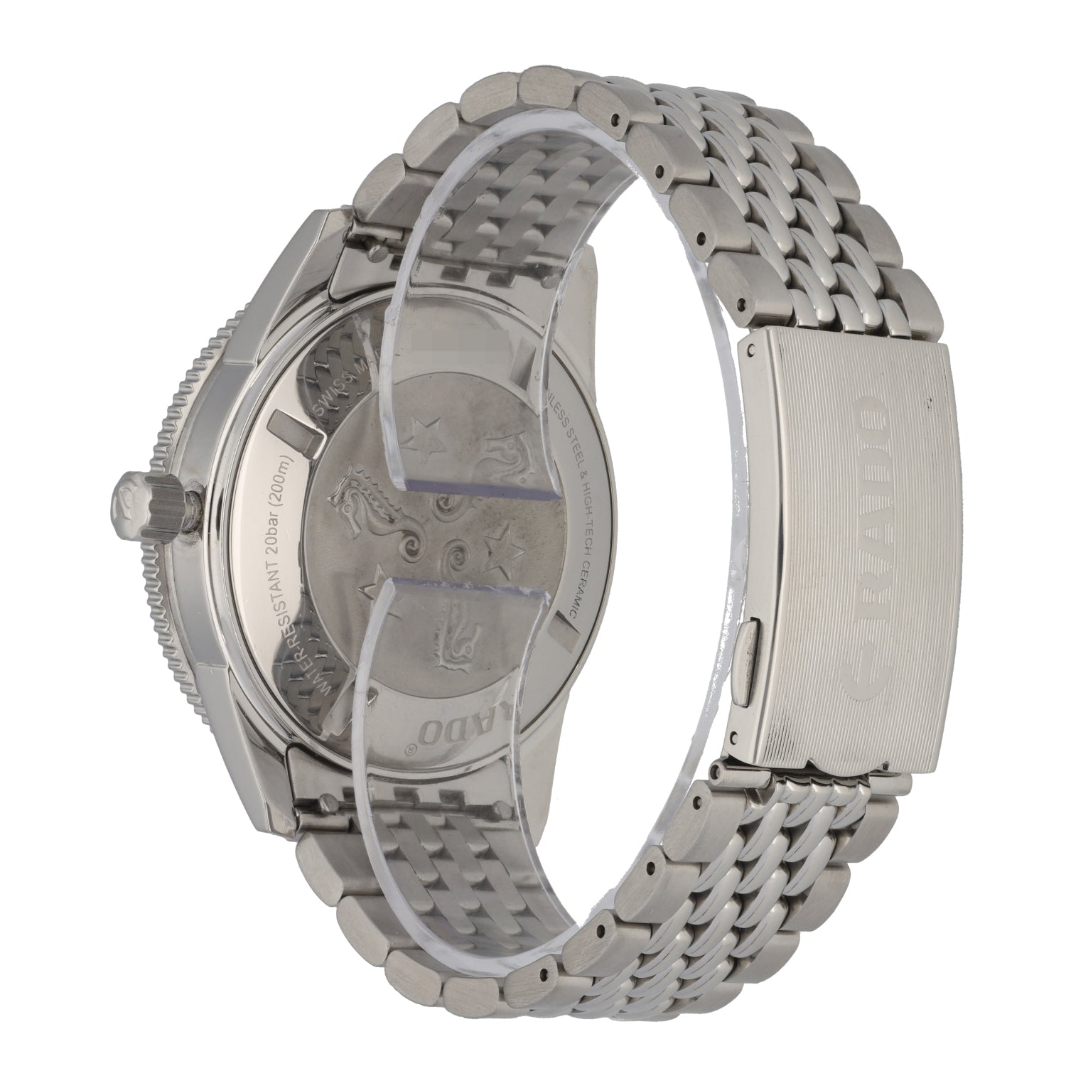 Rado stainless steel back water resistant hotsell