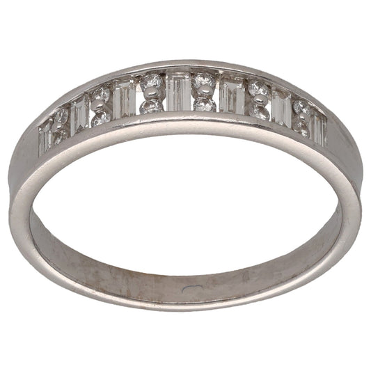 18ct White Gold 0.33ct Diamond Half Eternity Ring Size R