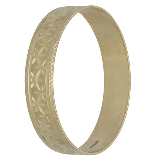 9ct Gold Patterned Bangle
