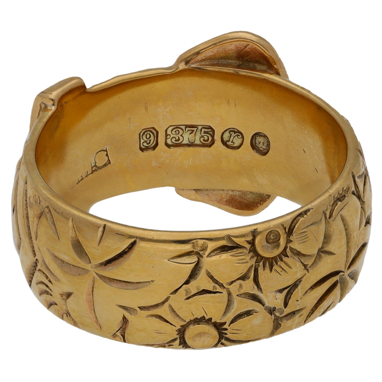 9ct Gold Buckle Ring Size Q