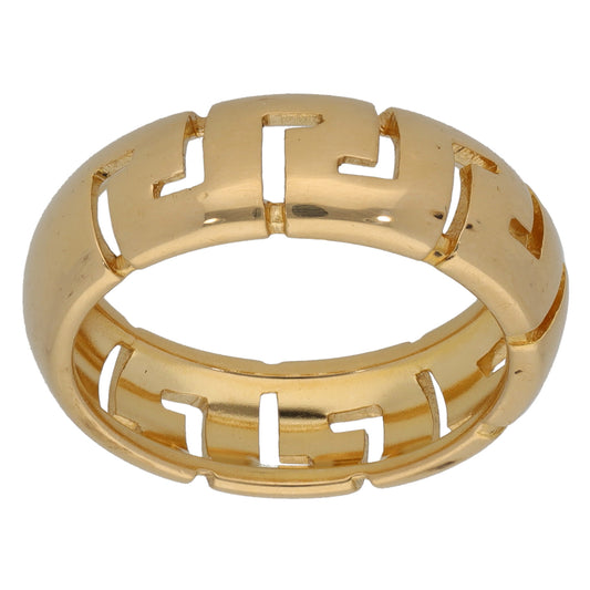 18ct Gold Patterned Wedding Ring Size M