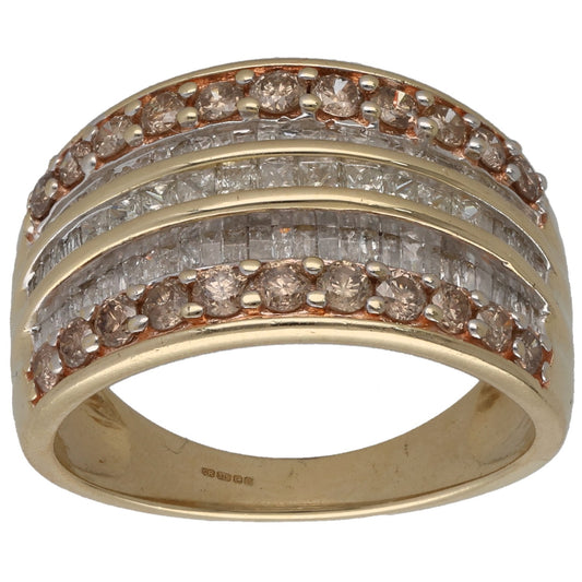 9ct Gold 0.45ct Diamond Alternative Ring Size P