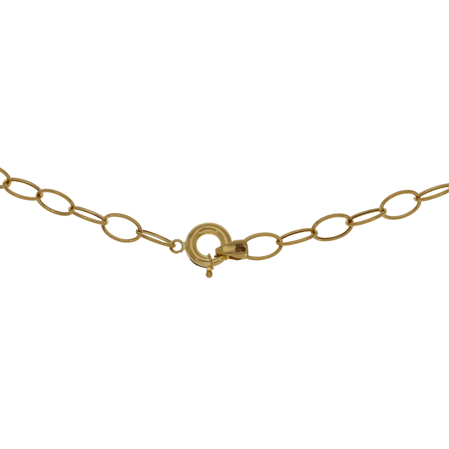 New 14ct Gold Greek Key & Heart Chain 18"