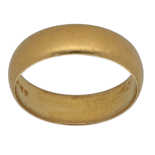 22ct Gold Plain Wedding Ring Size N
